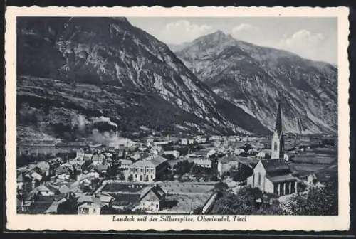 AK Landeck /Oberinntal, Teilansicht mit Kirche und der Silberspitze
