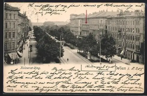 AK Wien, Kolowrat-Ring mit Strassenbahn