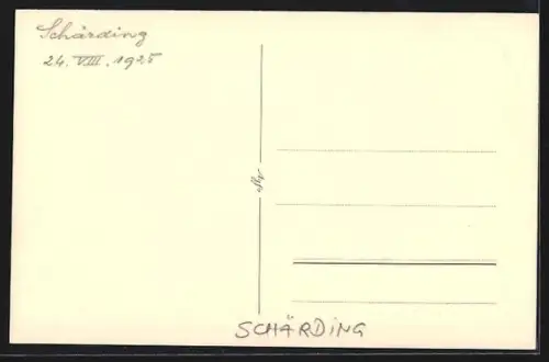 AK Schärding, Strassenpartie mit Kirche