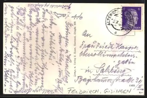 AK Feldkirch, Gisingen, Teilansicht mit Kirche