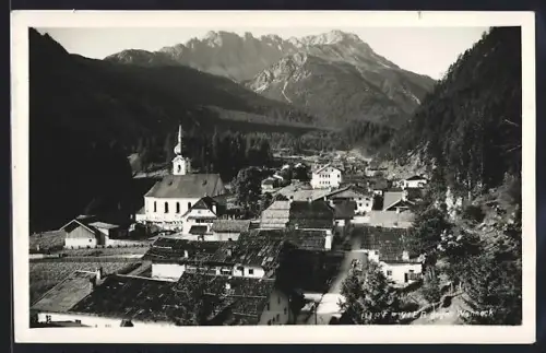 AK Biberwier, Teilansicht mit Kirche gegen Wanneck