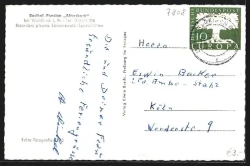 AK Waldkirch / Breisgau, Gasthaus Pension Altersbach