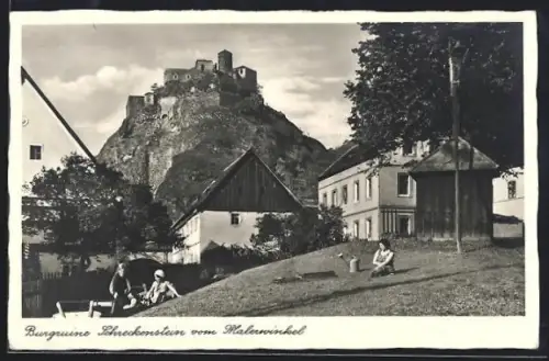 AK Schreckenstein, Burgruine vom Halerwinkel