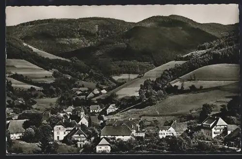 AK Oberprechtal /Schwarzwald, Ortsansicht mit umliegenden Bergen und Tälern