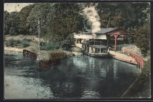AK Bad Kissingen, Landungsplatz der Dampfer bei der Saline