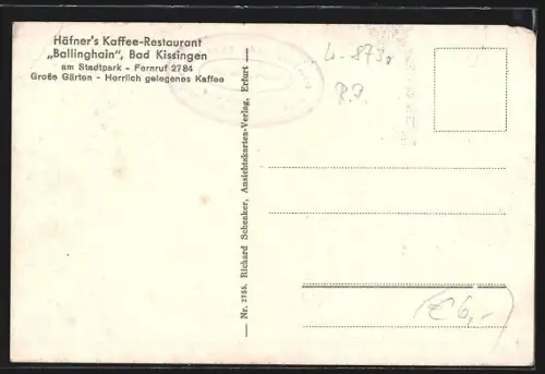 AK Bad Kissingen, Kaffee Ballinghain