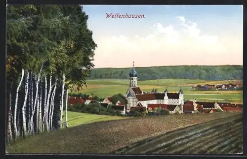 AK Wettenhausen, Ortsansicht mit Kirche