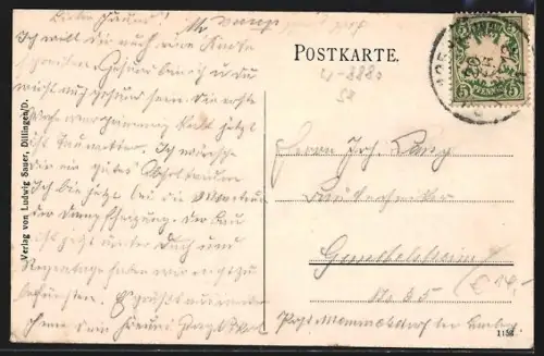 AK Dillingen /D., Pionier-Übung einer Abteilung des k. 2. Chevlg. Rgt. auf der Donau