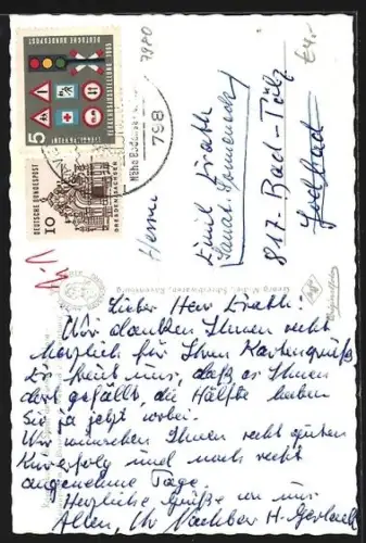 AK Ravensburg, Blick auf den Marienplatz und Blaserturm