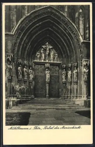 AK Mühlhausen i. Thür., Portal der Marienkirche
