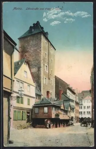 AK Mainz, Löhrstrasse und eiserner Turm