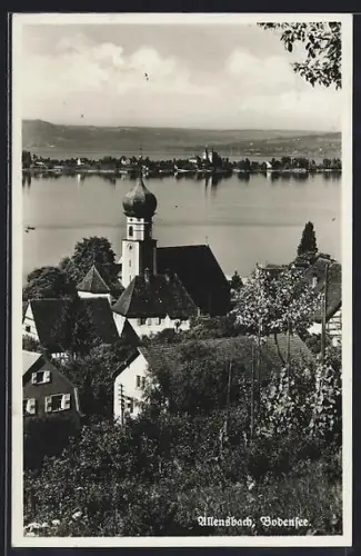 AK Allensbach, Bodensee, Kirche und Seeufer