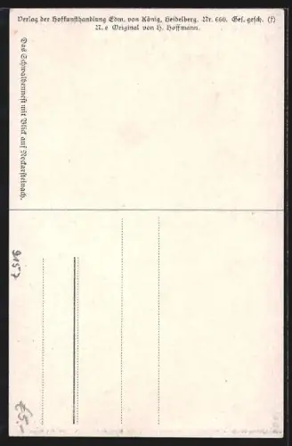 Künstler-AK Neckarsteinach, Blick vom Schwalbennest