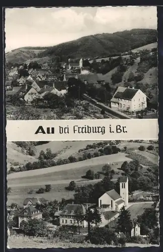 AK Höllsteig-Au, Ortsansicht, Teilansicht mit Kirche