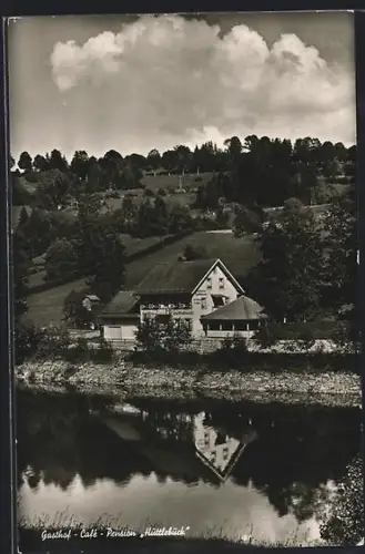 AK St. Blasien /Hochschwarzwald, Gasthof und Café Hüttlebuck, Bes. J. Hiener