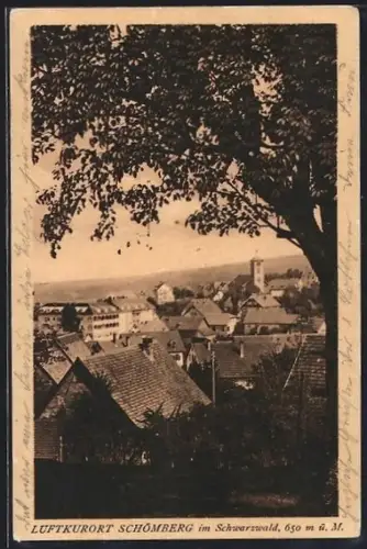AK Schömberg im Schwarzwald, Ortsansicht vom Berghang aus