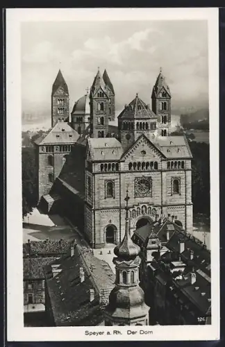 AK Speyer a. Rh., Blick auf den Dom aus der Vogelschau
