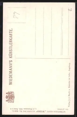 Künstler-AK Augsburg, Blick auf Fünfgratturm