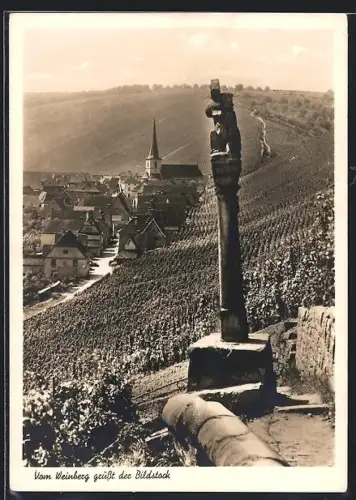 AK Escherndorf /Main, Bildstock auf dem Weinberg