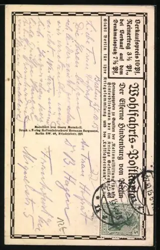 AK Berlin-Tiergarten, Nagelung, Der Eiserne Hindenburg, Siegessäule