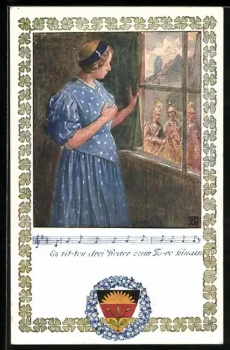 Künstler-AK Karl Friedrich Gsur: Deutscher Schulverein Nr. 370, Es ritten drei Reiter...