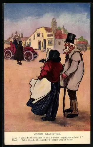 AK Motor Statistics, altes Paar betrachtet ein Auto