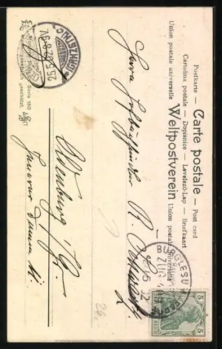 AK Neckerei, Nackte Frau mit Büste