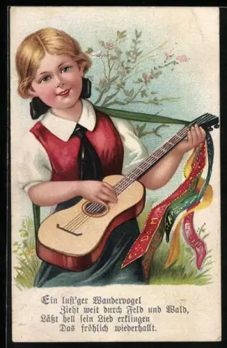 AK Wandervogel mit Gitarre