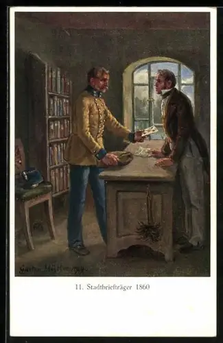 AK Stadtbriefträger im Jahre 1860
