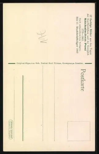 AK Stadtbriefträger im Jahre 1860