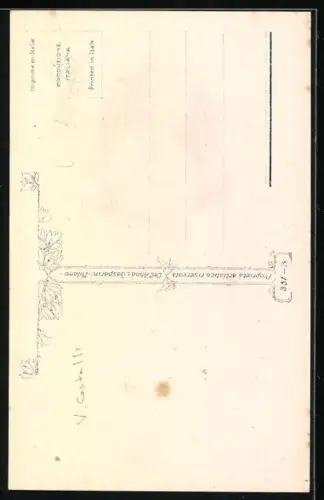 Künstler-AK Castelli: Kleines Mädchen betrachtet Fliege auf seiner Schulter