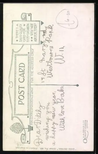 Künstler-AK Dis am Susan, Schwarzes Fräulein mit Hund