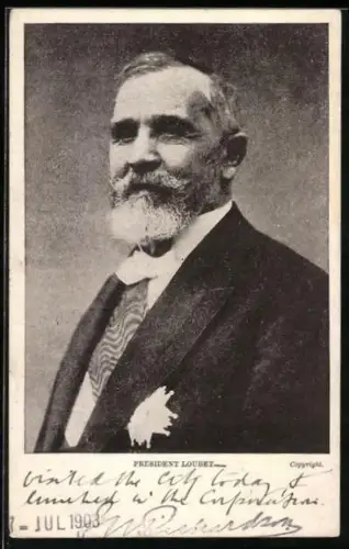 AK Emile Loubet, ehemaliger Präsident Frankreichs im Portrait