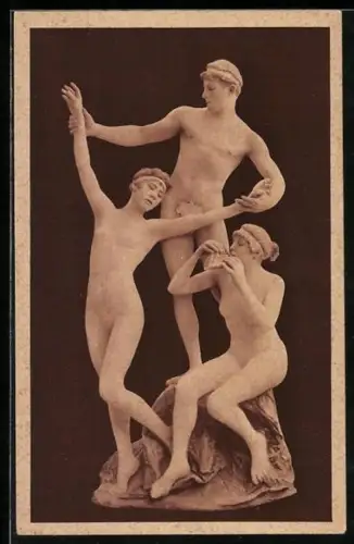 AK Lebender Marmor, Nackte tanzen zum Flötenspiel