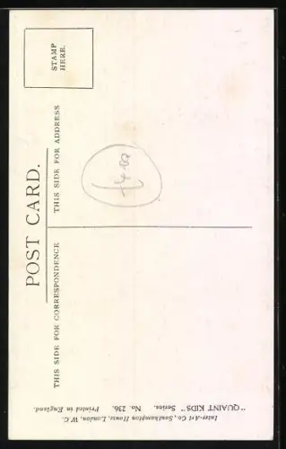 AK Afrikanisches Kleinkind in übergrossem Bett, Kolonialhumor