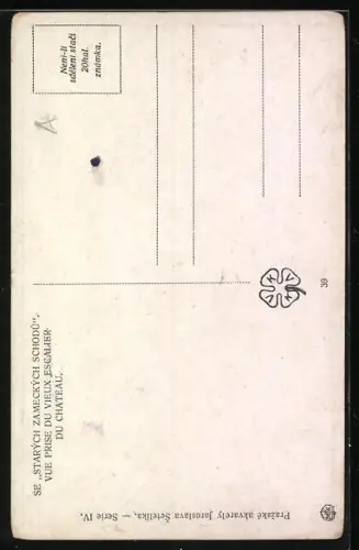 Künstler-AK Jaroslav Setelik: Ze starych zameckych schodu