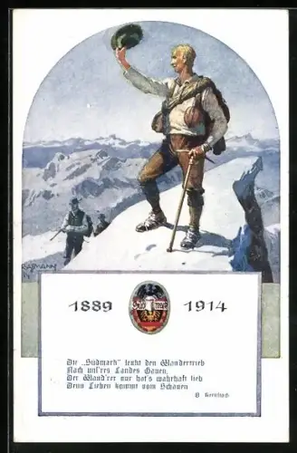 Künstler-AK Richard Assmann: Die Südmark lenkt den Wandertrieb..., 1889 - 1914