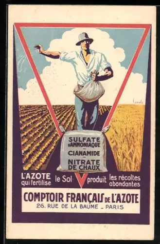 Künstler-AK Paris, Comptoir Francois de l`Azote, 26, Rue de la Baume, Reklame für Sulfate d`Ammoniaque