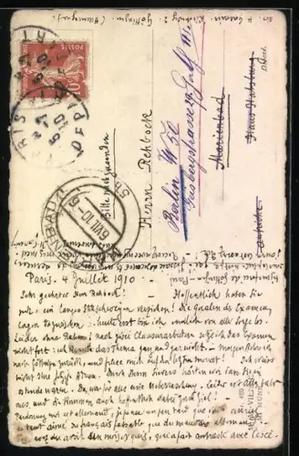 Künstler-AK sign. Prejelan: Dame mit Hutschachtel hält ihre Hand in den Regen