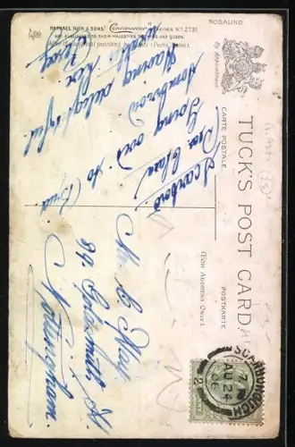 Künstler-AK A. Asti: Portrait einer jungen Frau im Gewand mit roter Blume im Haar