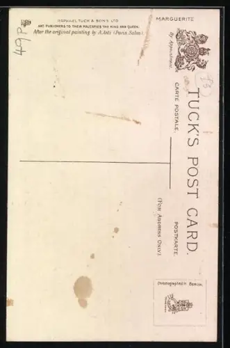 Künstler-Lithographie Angelo Asti: Mädchen mit roten Blumen im Haar