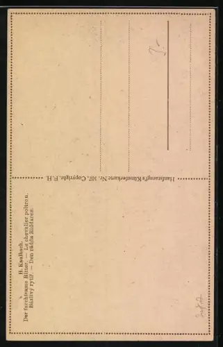 Künstler-AK Hermann Kaulbach: Kleiner Junge als Ritter verkleidet mit Mutter und Geschwistern blicken auf einen Raben