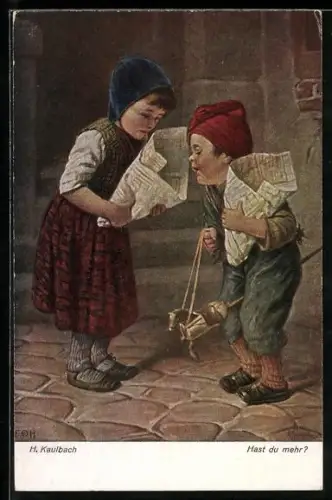 Künstler-AK Hermann Kaulbach: Hast du mehr?