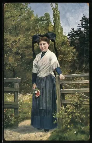 AK Markgräflerin in ihrer Volkstracht