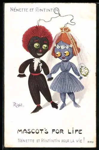 Künstler-AK Right: Mascot`s for Life Nénette et Rintintin