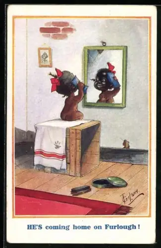Künstler-AK T. Gilson: HE`S coming home on Furlough!