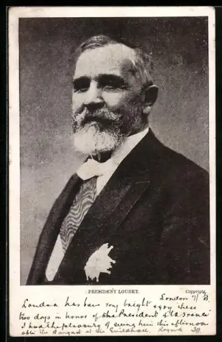 AK Emile Loubet, ehemaliger Präsident Frankreichs im Portrait