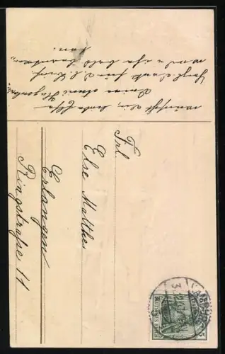 AK Kleiner Schornsteinfeger neben einer Turmuhr im winterlichen Wald, Neujahrsgruss