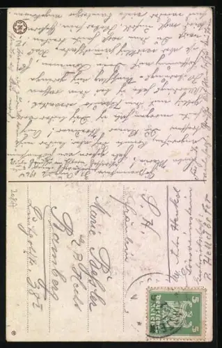 AK Portrait blondes Mädchen am Telefon