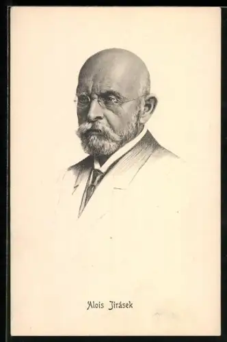 Künstler-AK Alois Jirasek, der Schriftsteller im Portrait